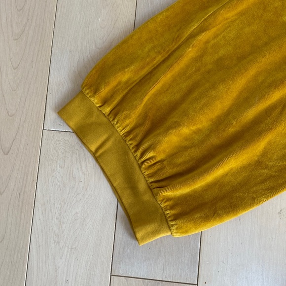 Suzie kondi high waist harem pants in velour mustard - Picture 12 of 16